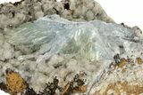 Blue Bladed Barite Crystals On Calcite - Morocco #222902-2